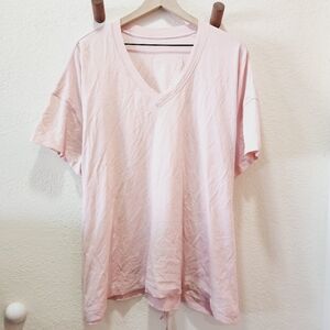 Lululemon pink tie back workout tee size 10